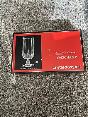 Cristal D' Arques Longchamp Crystal 12 Oz. Iced Tea Goblets Glasses Set Of 4 Nib • $49.99