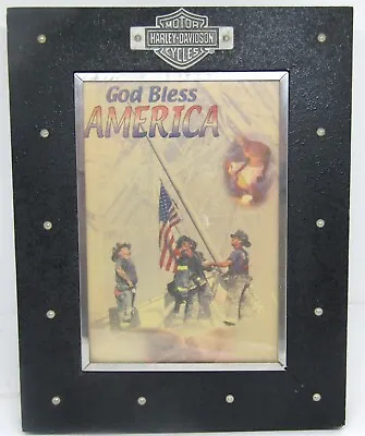 Harley Davidson Picture Frame 5x7 Photo Desk Top Or Hang On Wall Black& Silver • $28