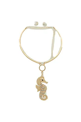 Women Necklace Gold Metal Fashion Jewelry Seahorse Pendant Nautical Charm Set • $12.99