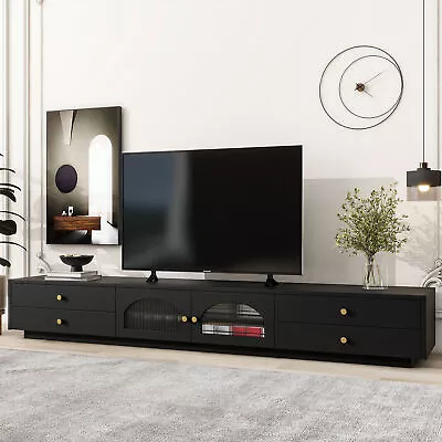 Luxurious Fluted Glass Door TV Stand Elegant Media Console For TVs • $333.38