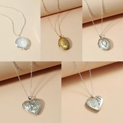 Heart Love Locket Photo Pendant Memory Floating Silver Necklace Women Men Gift • $3