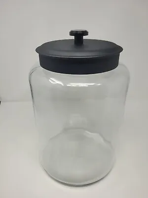 Anchor Hocking Montana 2.5 Gallon Glass Jar With Lid Black Metal Lid • $40