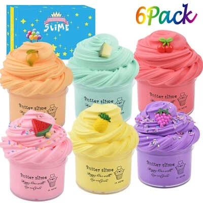 $35.46 • Buy DIY Slime Supplies Fruit Slime Aromatherapy Stress Kids Slime Play Set (6 Pack)