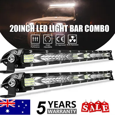 $44.99 • Buy 20inch Led Light Bar Dual Row Flood Spot Combo Offroad Work Driving 4WD 2PCS/Set