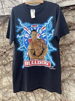 Vintage 1997 WWF T Shirt British Bulldog Sz L Original Price Tag Single Stitch • $85