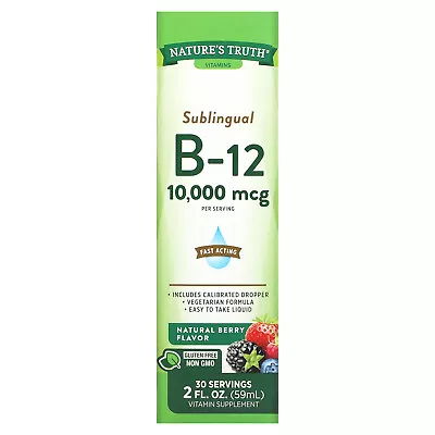 Sublingual B-12 Natural Berry 10000 Mcg 2 Fl Oz (59 Ml) • $17.07