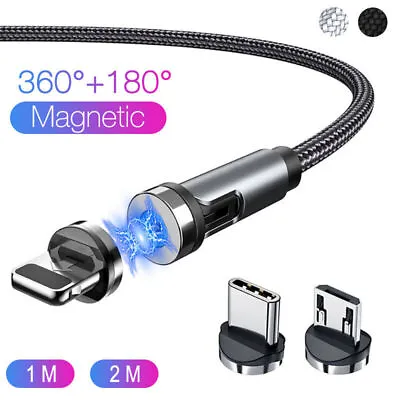 360° Magnetic Fast Charge Charger Cable For IPhone Type C Micro USB Android Cord • $8.28