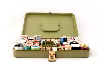 Vintage Wilson WIL-HOLD Green Plastic Storage SEWING THREAD BOX W/Thread Full! • $13.99