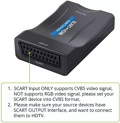 SCART To HDMI Converter Audio Video Adapter 1080P Scaler With HDMI Cable Lead UK • £6.89