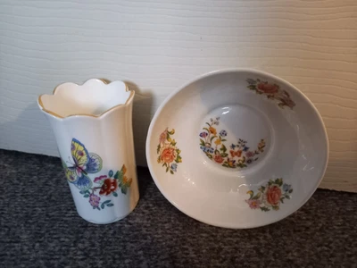 £3.99 • Buy Aynsley Butterflies Small Bowl And Vase