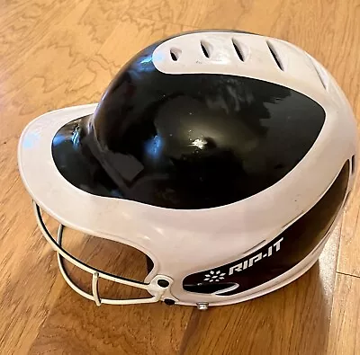Rip- It Softball Helmet  Small Medium 6-6 7/8 Unisex Black White • $30