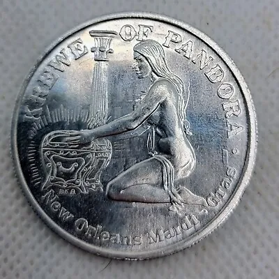 Mardi Gras Doubloon Krewe Of Pandora 1982 Aluminum Silver • $3.68