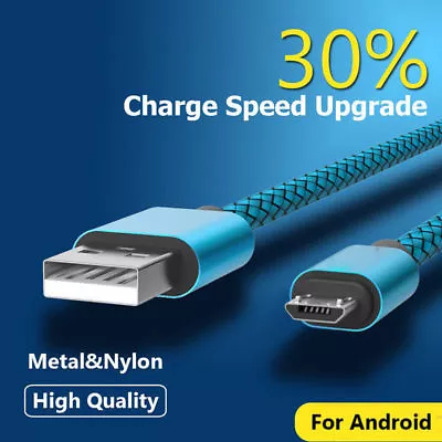 1M/2M  Strong Braided Micro USB Data Charger Cable Cord For Android Samsung S7 6 • $8.15