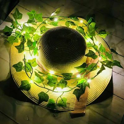 Artificial Ivy Garland Fake Vines With 100 LED 10M String Lights Hanging Plant • £8.29