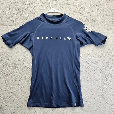 Ripcurl Rash Guard Mens Size Small Blue Short Sleeve UV Protection Swim Shirt • $9.09