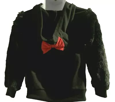 Minnie Mouse Girls Zip Front Hoodie Size 3T Faux Fur Long Sleeve Black Red • $8.25