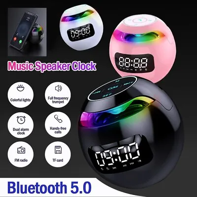 $22.99 • Buy Bluetooth 5.0 Wireless Speaker Bass Clock Digital Dual Alarm Clock TF/FM Radio