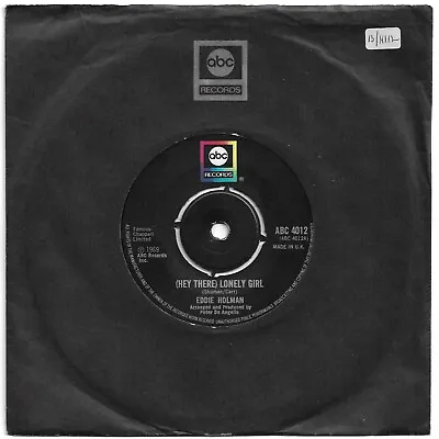 (Hey There) Lonely Girl By Eddie Holman 7  45RPM 1974 Reissue ABC 4012 *EX* • £3.30