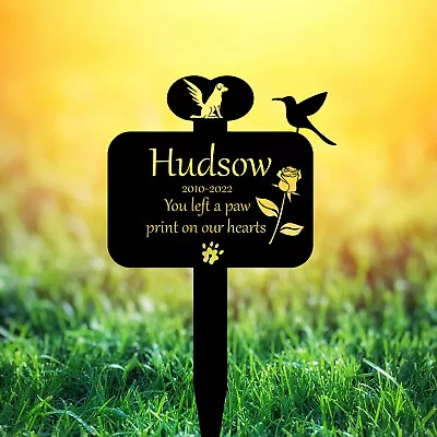 Custom Dog Memorial Grave Stake For Loss Of DogPersonalized Pet Memorial Marker • $26.99