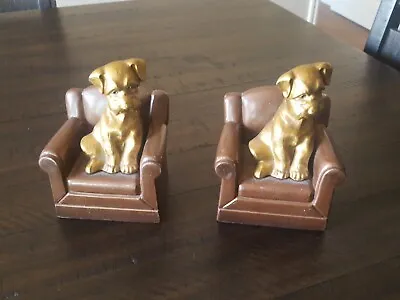 Vintage Bookends Dog NUART CREATION TerrierAiredaleFoxWelsh. Heavy  • $100