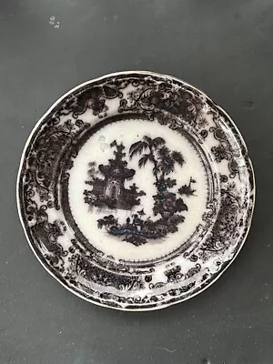 ANTIQUE Staffordshire - Podmore Walker COREAN Flow Mulberry Transferware Plate • $10