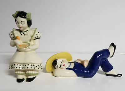 Vintage Ceramic Arts Studio Little Boy Blue & Little Miss Muffet Figurine • $39.95