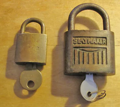 Vintage Slaymaker And US American Junkunc Padlocks With Keys Original Patina • $22