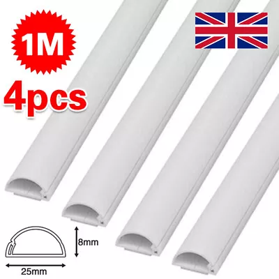 Micro+ Cable Trunking 4-Meter Pack Half Round Cable Cover Half Round White UK • £9.99