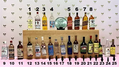 Dollhouse Miniature Alcoholic Beverage Bottles - 1:12 Scale - Choice Of 1 • $2.99