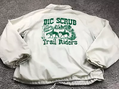 VTG Big Scrub Trail Riders Auburn Sportswear Unisex Windbreaker Sz L Gray Lined • $18.39