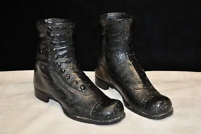 Vintage Mannequin Cast Iron Shoes C.1900 Child's Matched Set Very Rare • $474.04
