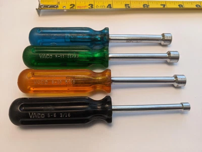 $11.44 • Buy Vintage VACO Tools 4 Piece SAE Nut Driver Set