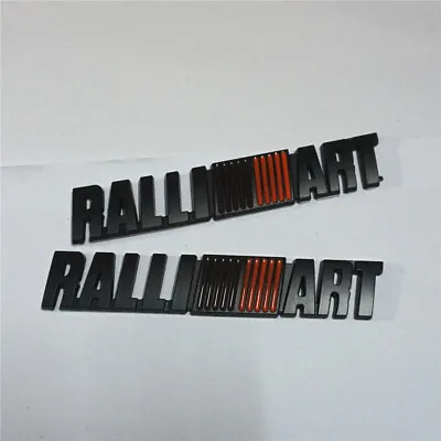 2x Black Orange Matte RALLI ART Big Metal Emblem Decal Badge Sticker 3D Sport GT • £13.19