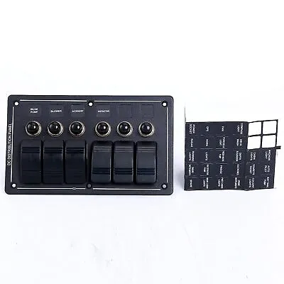 6 Gang Aluminium LED Rocker&Circuit Breaker Waterproof Marine Boat Switch Panel • $58.99