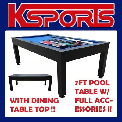 7ft Pool Table Snooker Billiard Table With Dining Table Top Home Game • $695