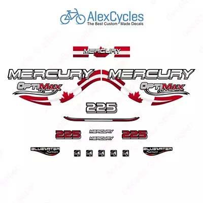 Mercury OptiMax Bluewater 225 HP CANADA Patriotic Outboard Decals Stickers Kit • $39.70