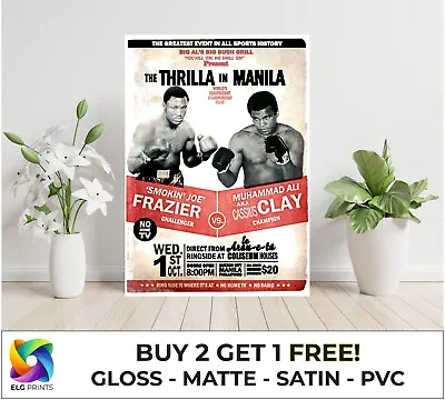 Muhammad Ali Thrilla In Manila Ad Boxing Large Poster Art Print Gift A0 A1 A2 • £6.50