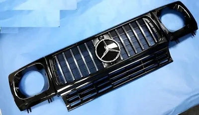 G63 Style Black Front Grill And Head Lamp Covers 1986-2017 Mercedes W463 G-class • $716.34