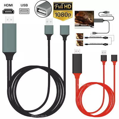 1080P HDMI Mirroring Cable Phone To TV HDTV Adapter For IPhone 11 8 IPad Android • $11.69