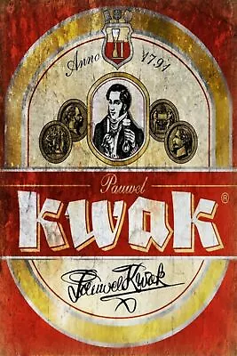 £2.49 • Buy Kwak Belgium Beer Advert Vintage Retro Style Metal Sign, Bar Pub Mancave Shed