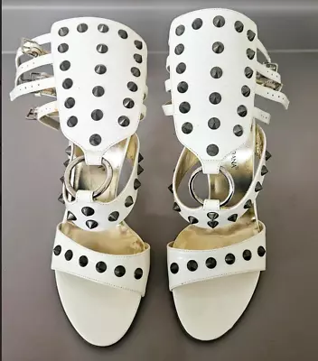 Dolce & Gabbana Vernice White Patent Gladiator Stiletto Sandals EU 39.5 Fetish • $300