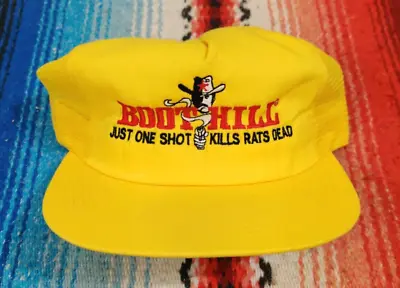 Vintage K-Products Boot Hill Rat Farming Snapback Trucker Hat USA Made Yellow • $14.99