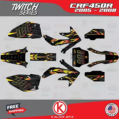 Graphics Kit For HONDA CRF450R (2005-2008) Twitch - Red Shift • $96.99