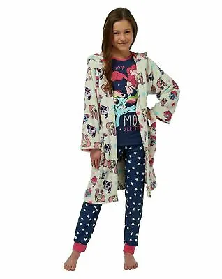 11-12 Years My Little Pony Pyjamas & Dressing Gown Robe 3 Pce Nightwear Set Girl • £21.99