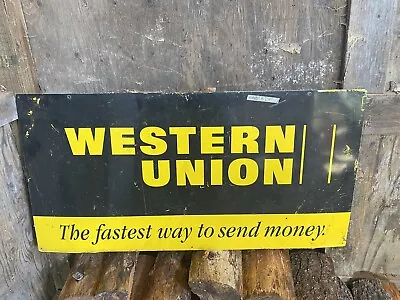 Vintage Western Union Double Sided Tin Sign • $300