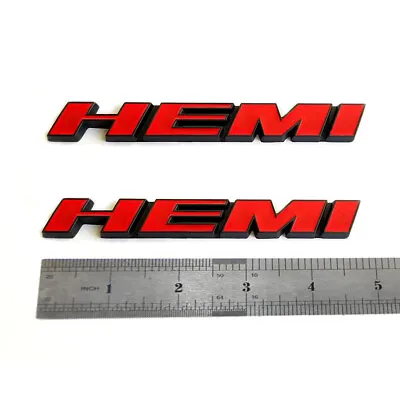 2x OEM Hemi Emblems Badges Side  Oblique For Challenger Chrysler Black Red • $19.95