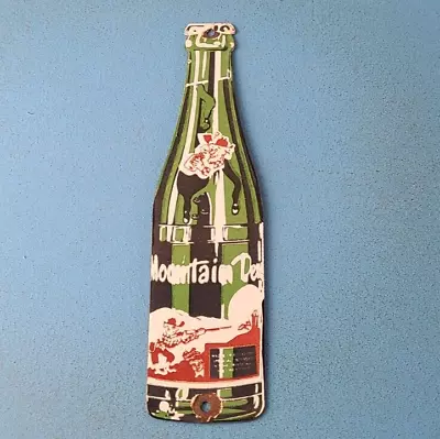 Vintage Mountain Dew Sign - Soda Glass Bottles Beverage Pump Porcelain Sign • $144.47