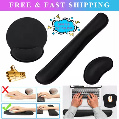 £5.20 • Buy Keyboard Wrist Rest Pad Mouse Gel Wrist Rest Support Cushion Memory Foam Set