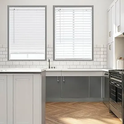 2  Cordless Flat Slat Venetian Blind 51.5 W X 72 H White • $91.91