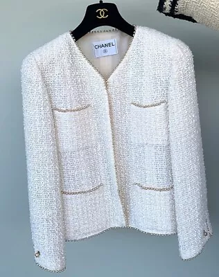 Chanel Vintage  Boutique Faux Pearls Embellished Jacket Blazer Fr38 Us6 • $2500